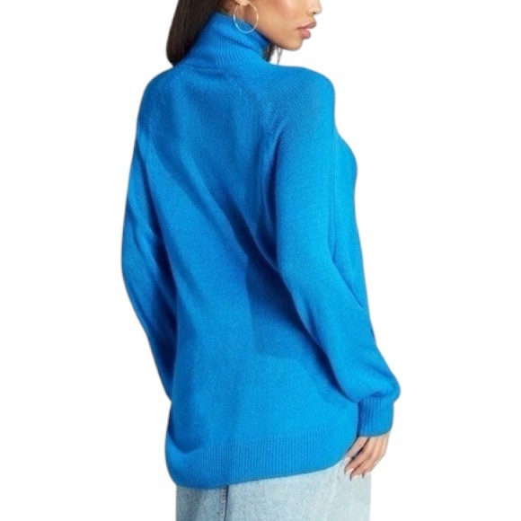 New ADIDAS ORIGINALS Women’s Wool Blend Blue Version Knit Sweater IL8535 Sz S - Picture 4 of 15